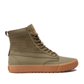 Supra Mens GRAHAM CW High Top Shoes Olive/Lt Gum | US-83152